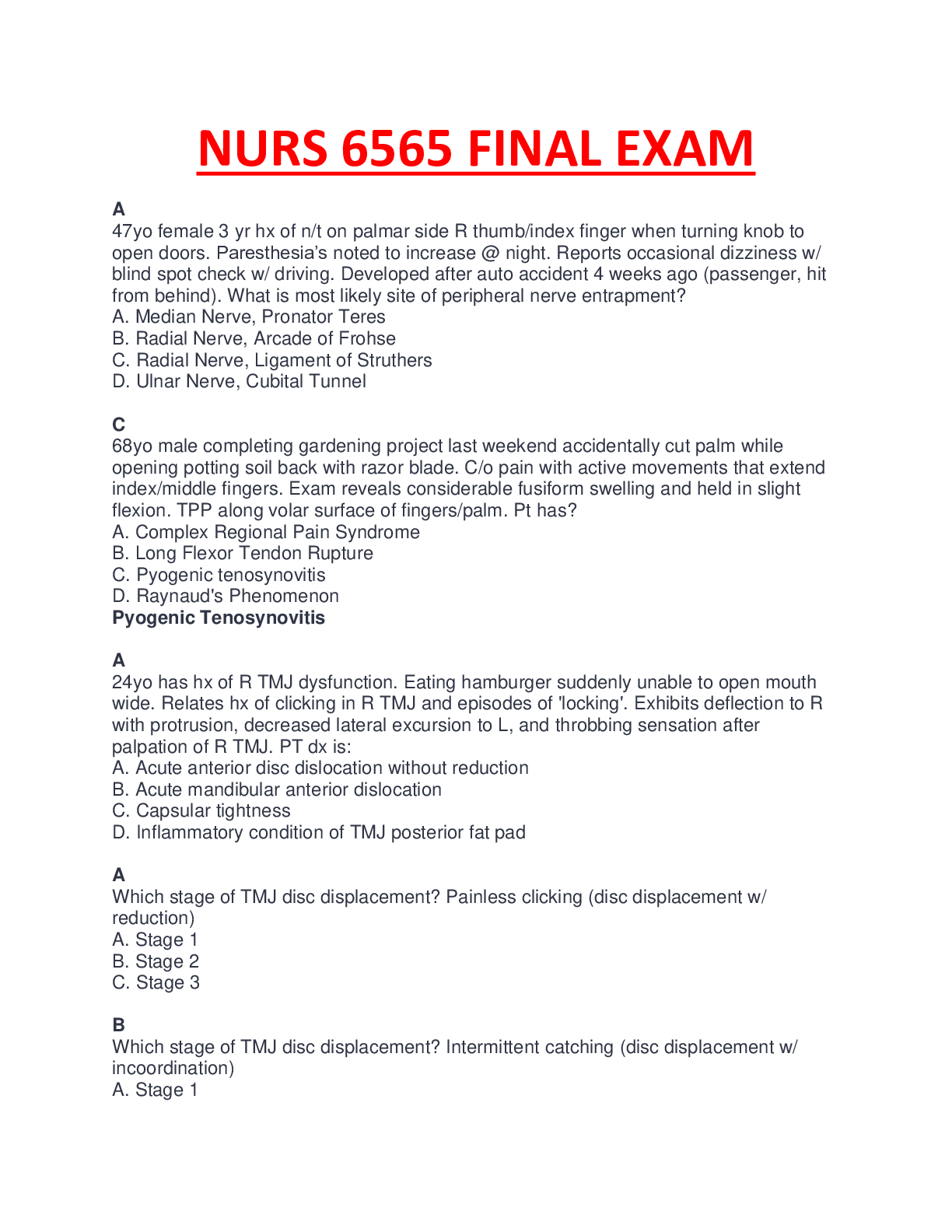 Preview of WALDEN UNIVERSITY NURS 6565 FINAL EXAM QUESTIONS AND ANWERS 2022/2023 SOLUTIONS.
